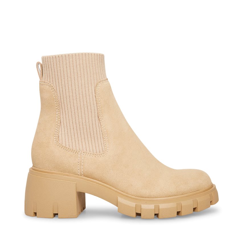 Botines Steve Madden Hutch Gamuza Mujer Beige | ES VX0S62